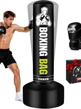 Heavy Freestanding Punching Bag for Adults, 70'' Standing Punching Bag Heavy Bag